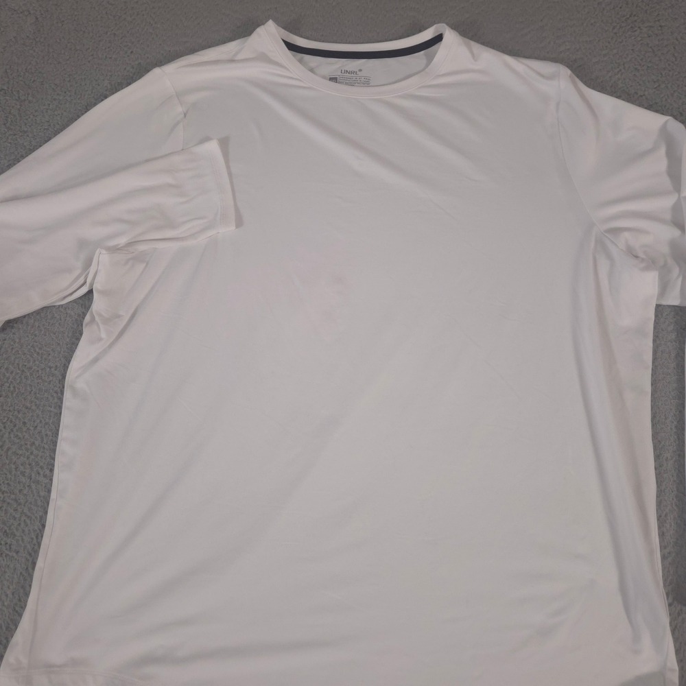 UNRL Shirt Mens 3XL White Recycled Performance Stretch Long Sleeve Athletic Tee